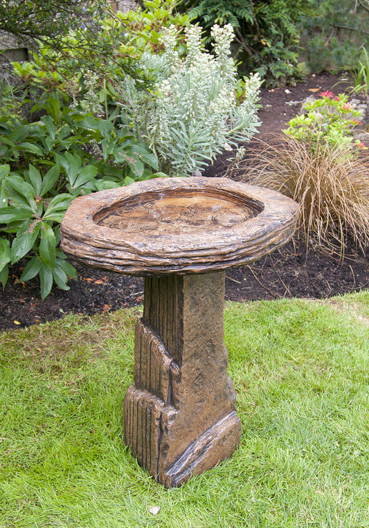 Fossil Birdbath in Ancient Stone finish