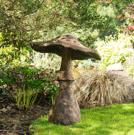 Giant Garden Mushroom. Large concrete garden mushroom ornament.