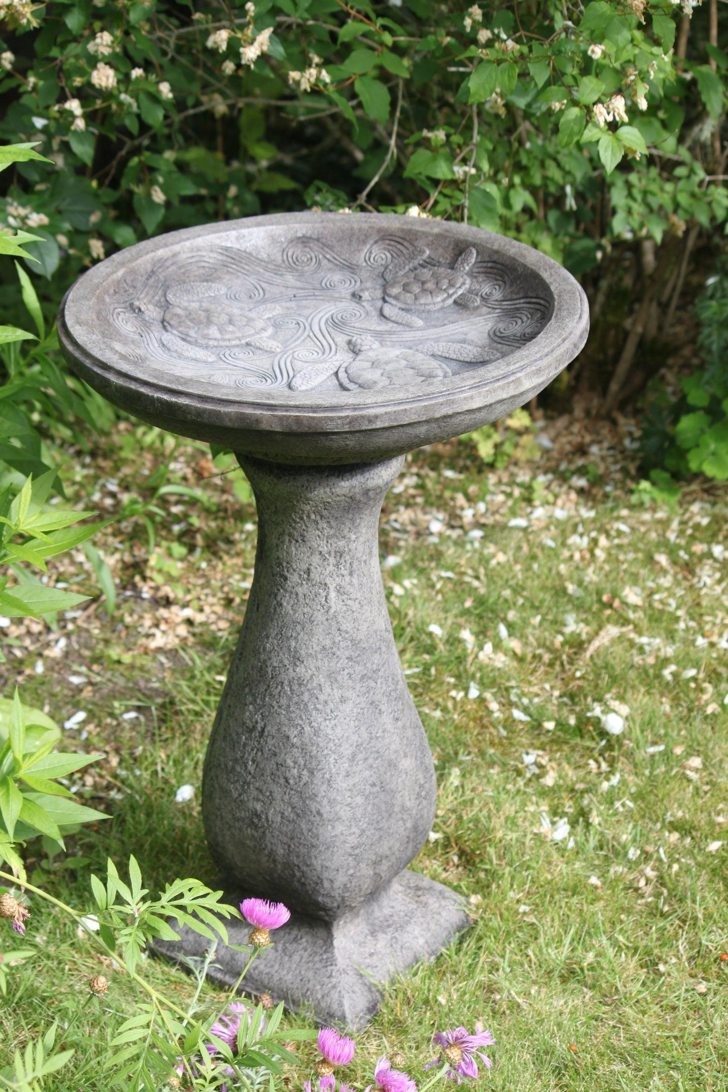 Turtle Birdbath - Tall