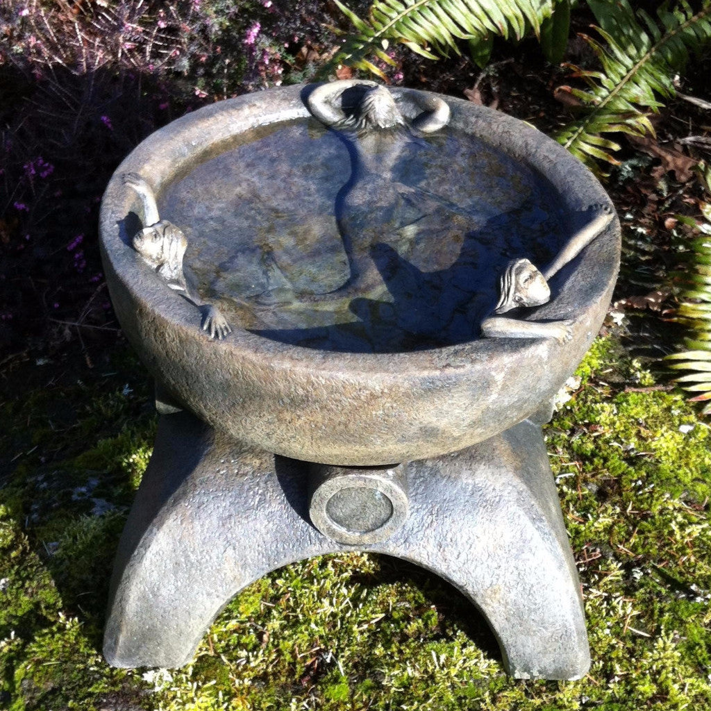 Mermaid Bowl & Stand in Western Slate Finish