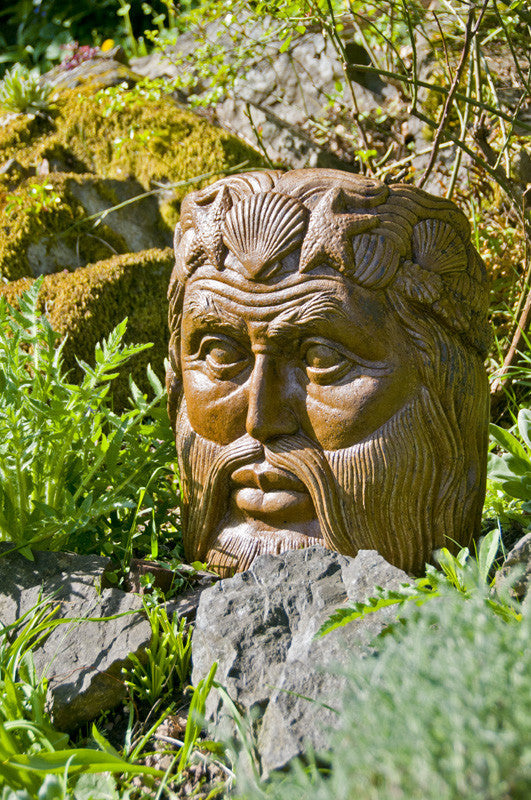 Neptune Face in Ancient Stone Finish