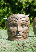 Small Greenman Face in Ancient Stone Finish