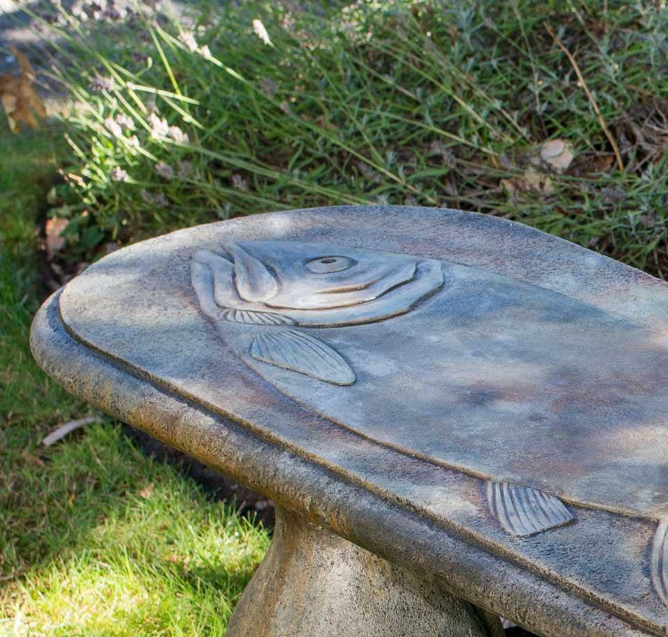 Close-up of Trophy Fish Bench - Straight in Western Slate