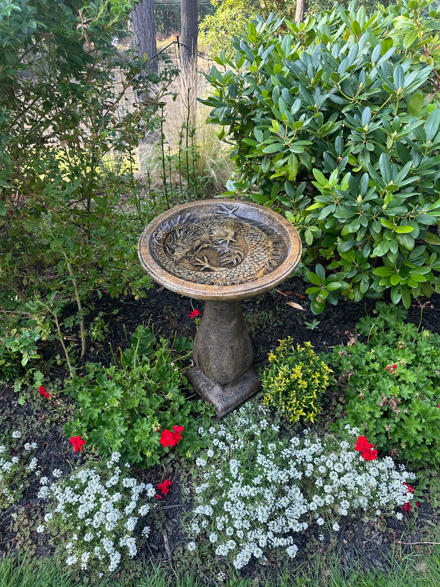 Chinese Dragon Birdbath