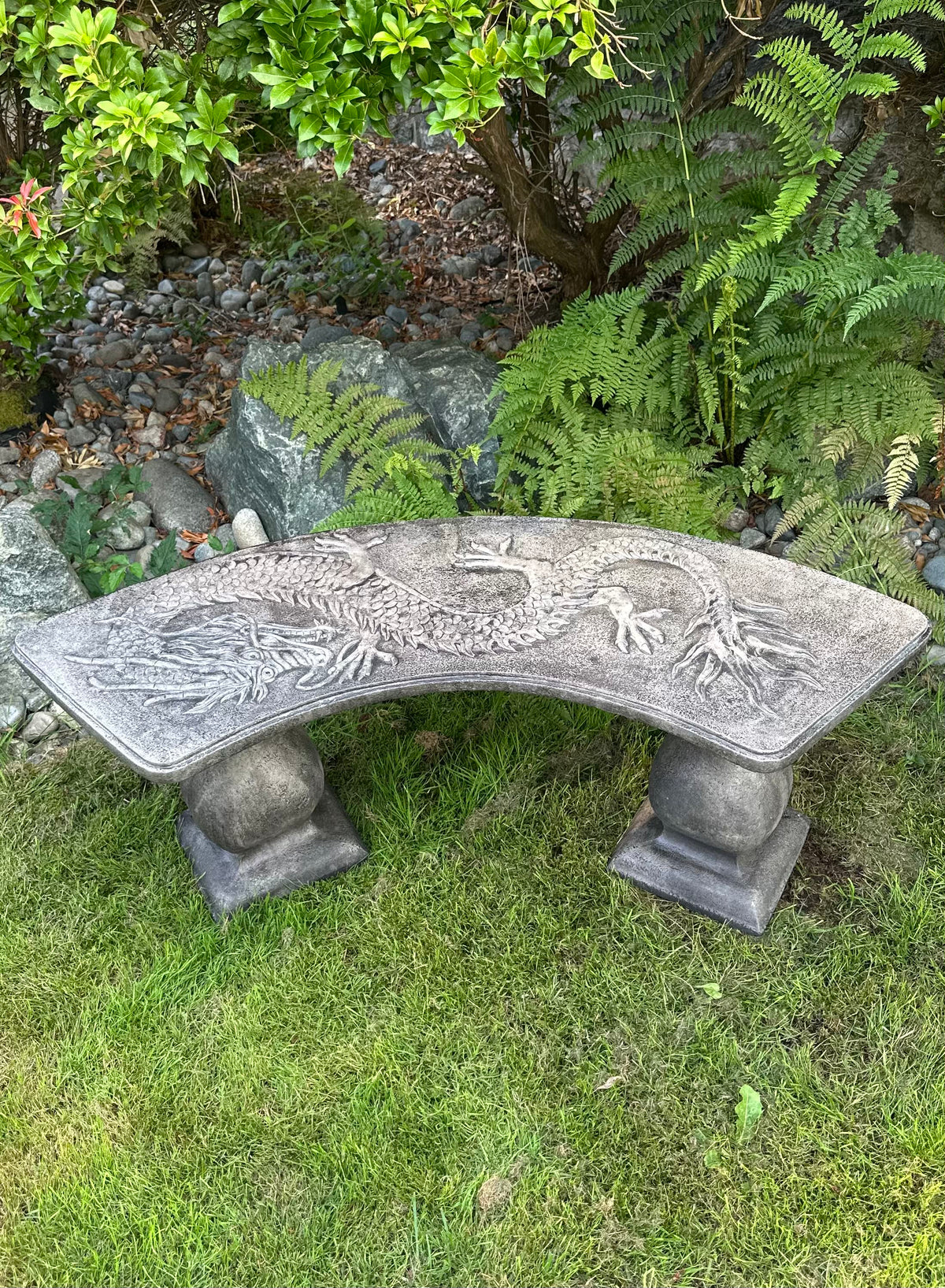 Chinese Dragon Bench Curved