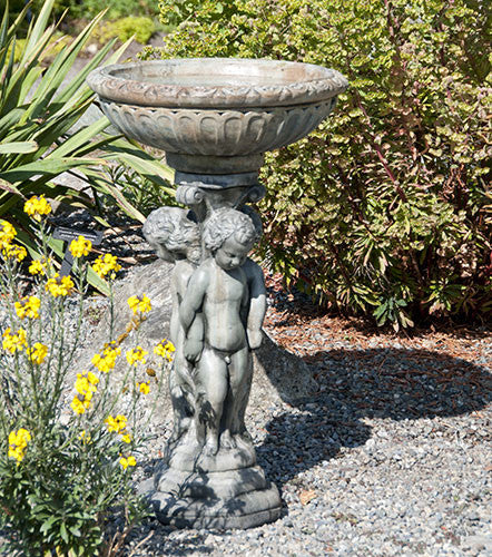 Three Cherub Birdbath