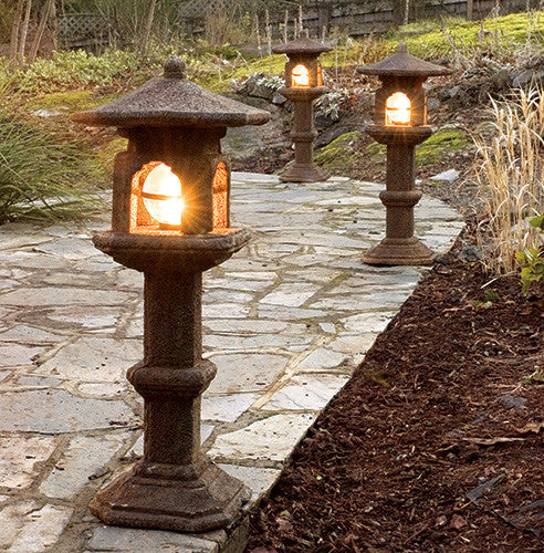 Japanese Lamps in Ancient Stone Finish