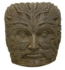 Medium Greenman Face in Ancient Stone Finish