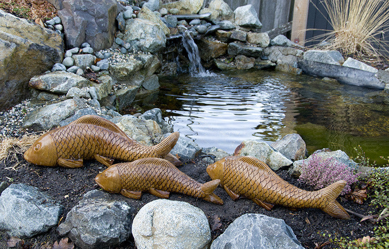 Swimming Koi (Family) in Ancient Stone Finish