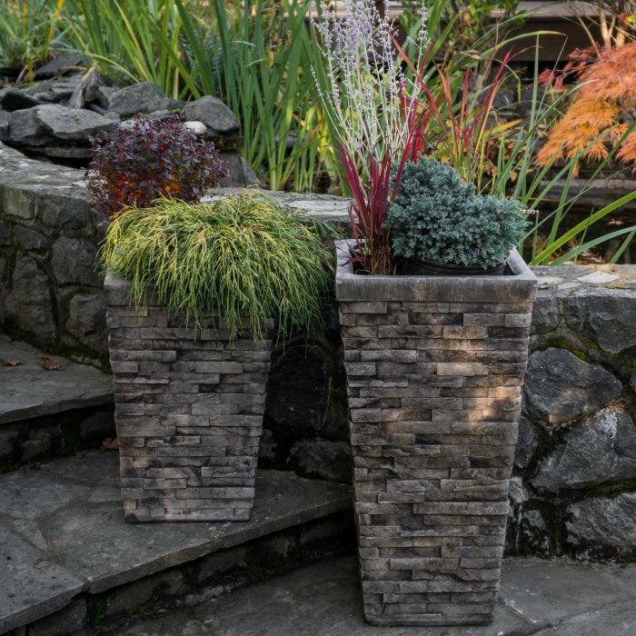Stacked Stone Garden Planter, natural rock look
